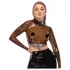 Latex - genomskinlig topp - svart latex - M