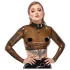Latex - genomskinlig topp - svart latex - M