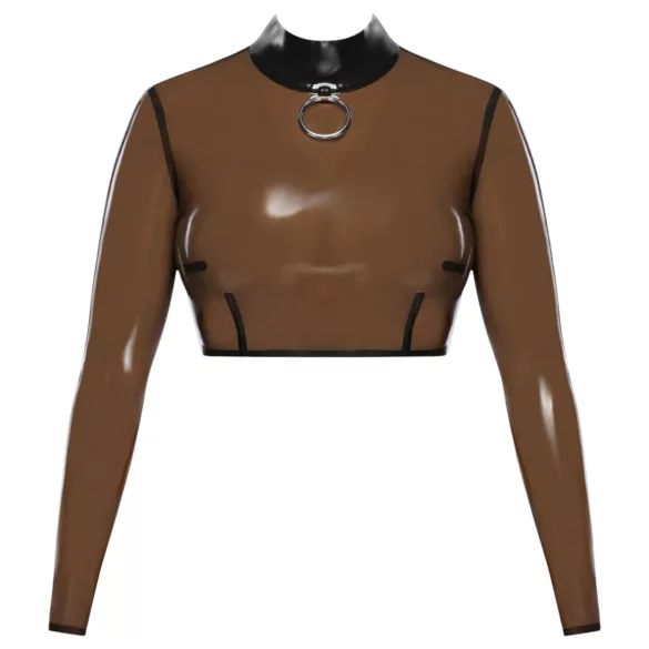 Latex - genomskinlig topp - svart latex - L