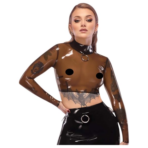 LATEX - transparent latex topp (transparent-svart) - S-L - 2XL
