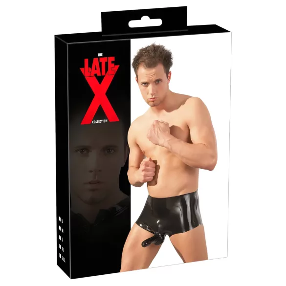 LATEX - boxerkalsonger med penisfodral - svart