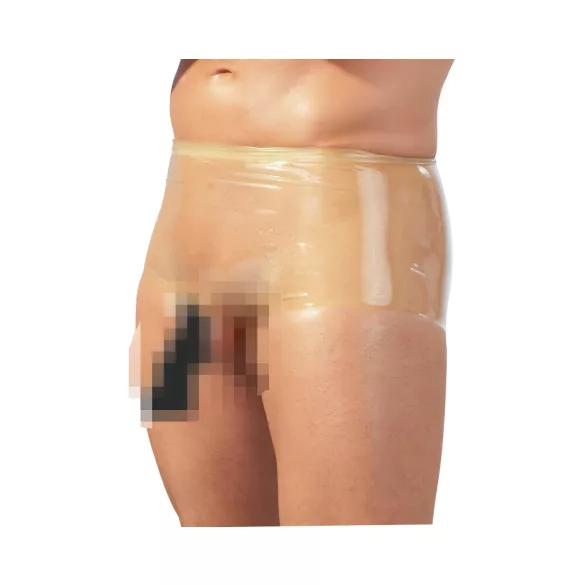 Latex - boxerkalsonger med penisfodral - naturfärgad