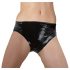 LATEX - kvinnotrosa med inbyggd dildo (svart) - M