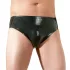 LATEX - kalsonger för män - inbyggd analdildo och penis - svart - L