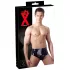 LATEX - herrtrosa med inbyggd konformad analdildo - svart latex - XL
