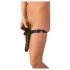 LATEX - underkläder med dubbla dildos - svart - S-L