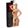 LATEX - underkläder med 2 inre dildoar - svart (S-L)