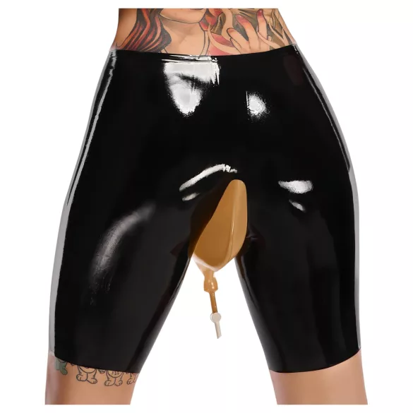 LATEX - Problemfri inkontinenstrosa med tömningsöppning (svart)