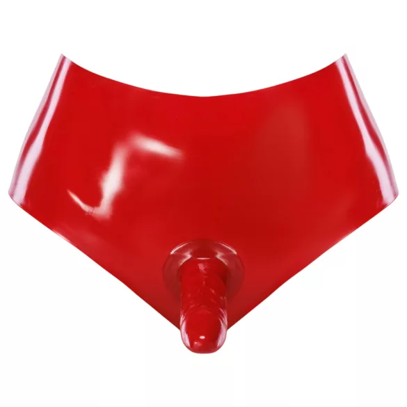 LATEX - Realistisk Dildo med Sugkopp (Röd)