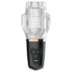   Funny Me Rocket Cup - masturbator med sug och vibration - transparent/svart