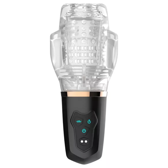 Funny Me Rocket Cup - masturbator med sug och vibration - transparent/svart