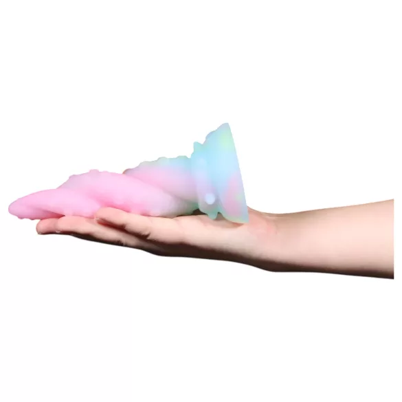 OgazR Kraken - dildo med twistad tentakel - 18 cm - regnbågsfärgad