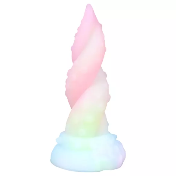 OgazR Kraken - dildo med twistad tentakel - 18 cm - regnbågsfärgad