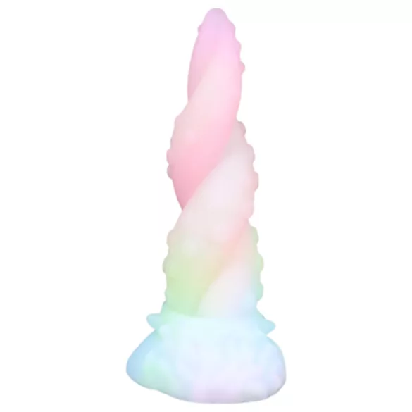 OgazR Kraken - dildo med twistad tentakel - 18 cm - regnbågsfärgad
