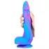 Inkipus - dildo med pung - silikon - 18 cm - blå/rosa