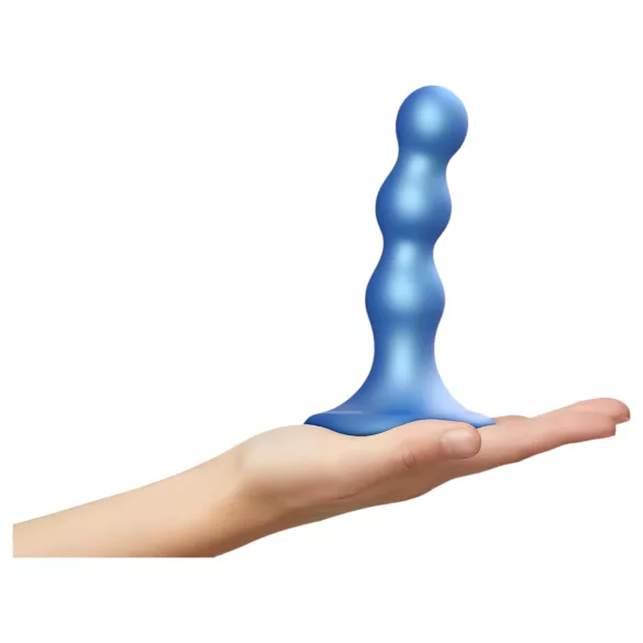 Strap-on-me - dildo med kulor och sugkopp - blå - S