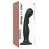 Strap-on-me - böjd dildo med sugpropp - svart - storlek L