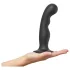 Strap-on-me - böjd dildo med sugpropp - svart - storlek L