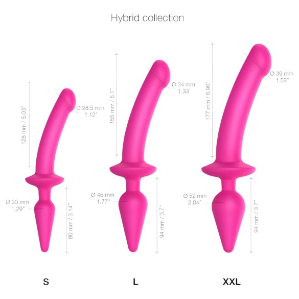 Strap-on-me Switch Halvrealiskt L - 2-i-1 silikon dildo (rosa)