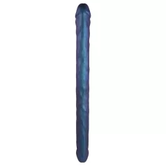 Strap-on-me - dubbel dildo - metallblå - silikon