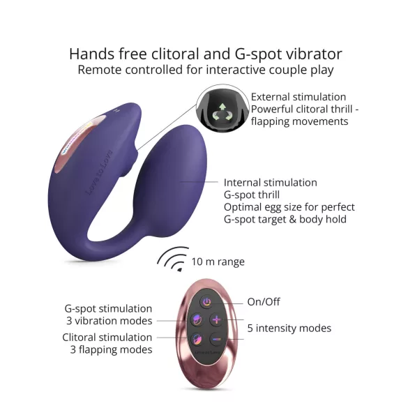 Love to Love Wonderlover - klitorisstimulator G-punkt vibrator (mörklila)