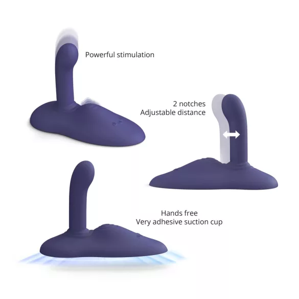 Love to Love GoFast - stötdildovibrator och klitorisstimulator med sugkopp (blå)