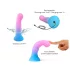Love to Love Candy Loop - lysande LED-dildo i silikon (rosa-blå) - 16,9 cm