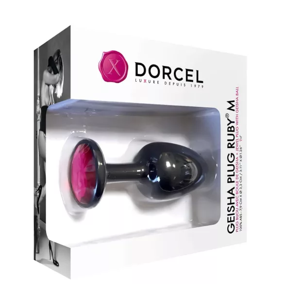 Dorcel - analplug med rosa sten - medium - svart