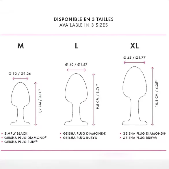 Dorcel - analplug med rosa sten - medium - svart