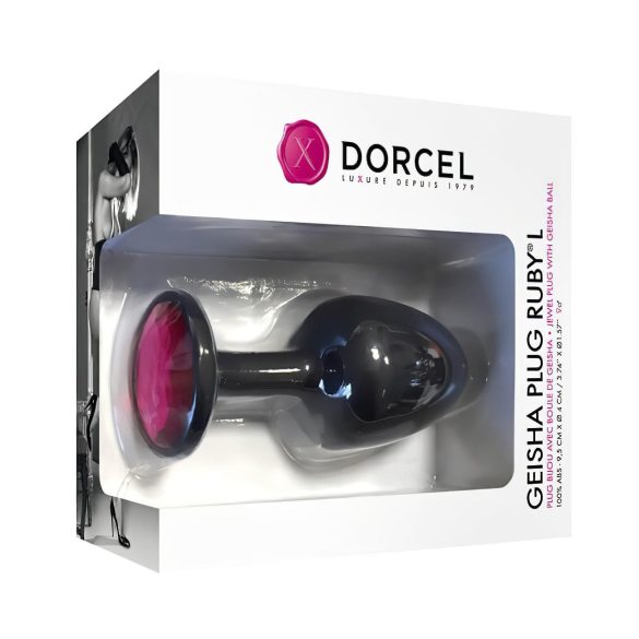 Dorcel Geisha Plug Ruby L - Svart analplugg med rosa sten