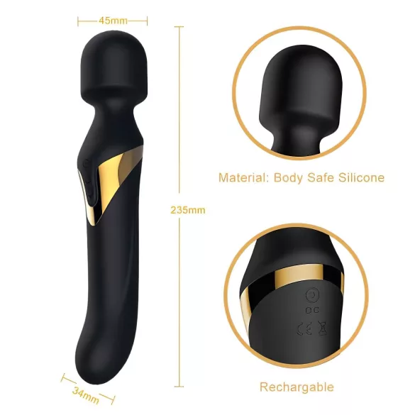 Dorcel - 2-i-1 vibrator och massager - svart