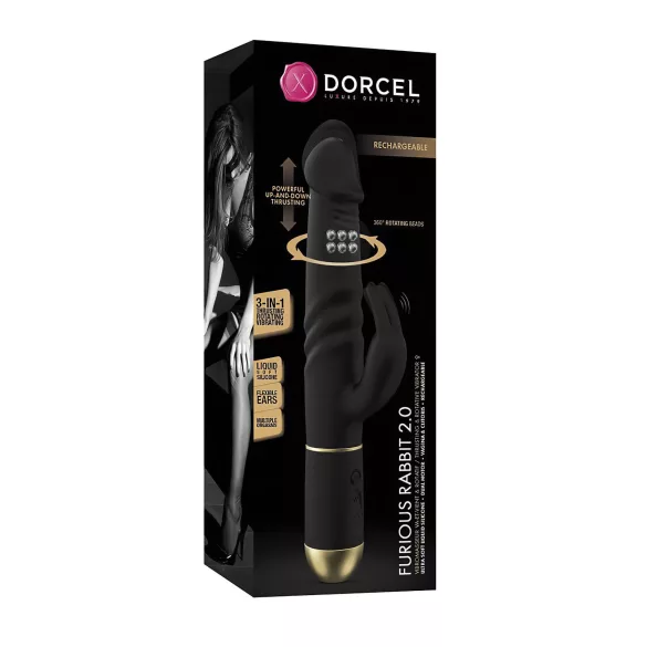 Dorcel - rabbitvibrator med klitorisstimulator - svart