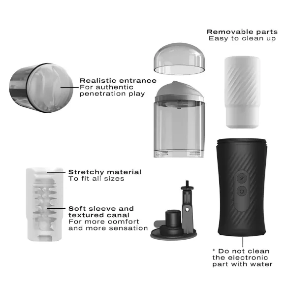 Dorcel - masturbator med thrust-funktion - uppladdningsbar - svart