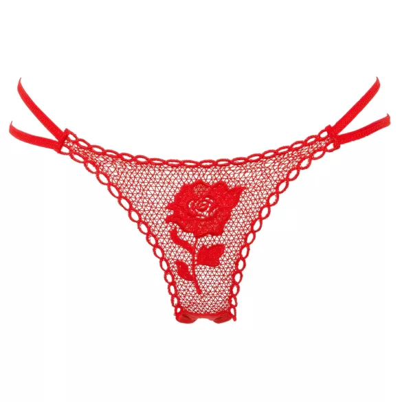 Panty Rose - stringtrosa dold i ros - röd S-L