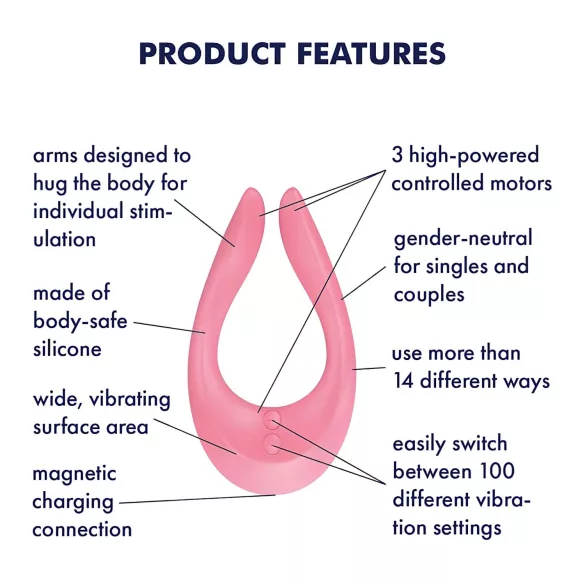 Satisfyer Endless Joy - parvibrator med batteri - rosa