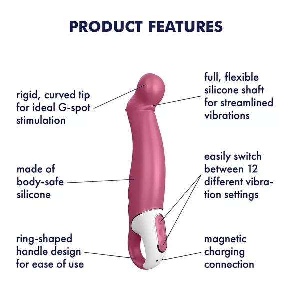 Satisfyer Petting Hippo - uppladdningsbar vattentät vibrator - rosa