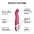 Satisfyer Petting Hippo - uppladdningsbar vattentät vibrator - rosa