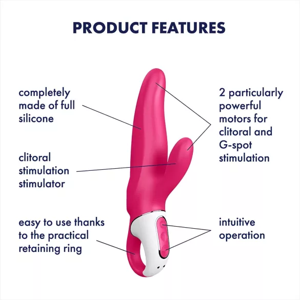Satisfyer Mr. Rabbit - rabbitvibrator med klitorisstimulator - vattentät - rosa