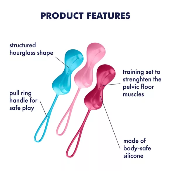 Satisfyer Power Balls - geishakulor set med rörliga kulor - 3-pack