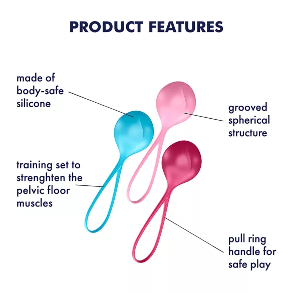 Satisfyer - geishakulor set - bäckenbottenträning - 3-pack