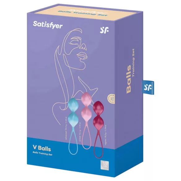 Satisfyer V Balls - knipkulasett - 3 delar - geishakulor