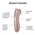 Satisfyer Pro 2+ - klitorisstimulator vibrator - uppladdningsbar - brun