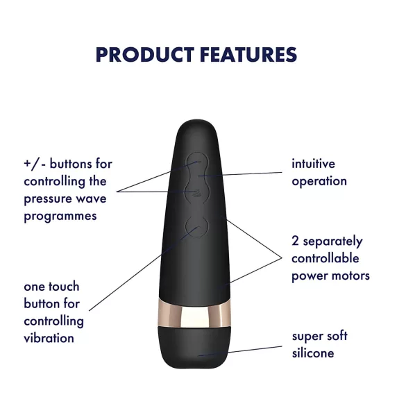 Satisfyer Pro 3+ - vattentät, uppladdningsbar klitorisstimulator/vibrator (svart)