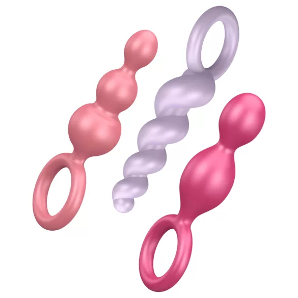 Satisfyer Booty Call - analpluggsset - 3 delar - färgglada