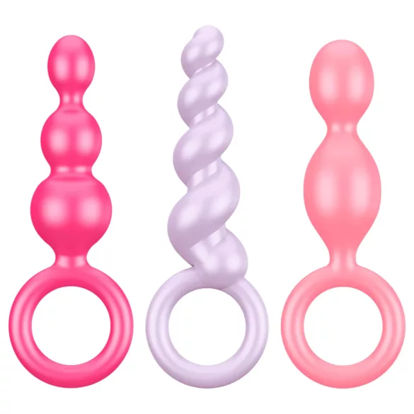 Satisfyer Booty Call - analpluggsset - 3 delar - färgglada