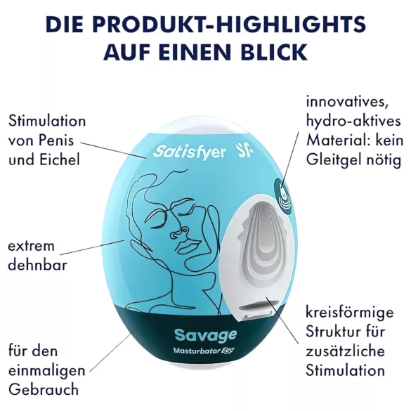 Satisfyer Egg Savage - äggmasturbator - enstaka styck