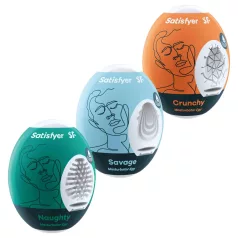 Satisfyer Egg NSC - onanitägg set 3-pack - mjuk silikon