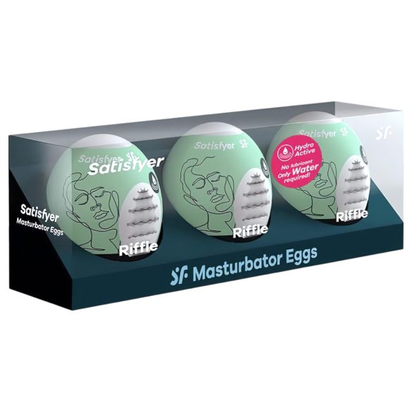 Satisfyer Egg Riffle - onanitägg set 3-pack - masturbator för män
