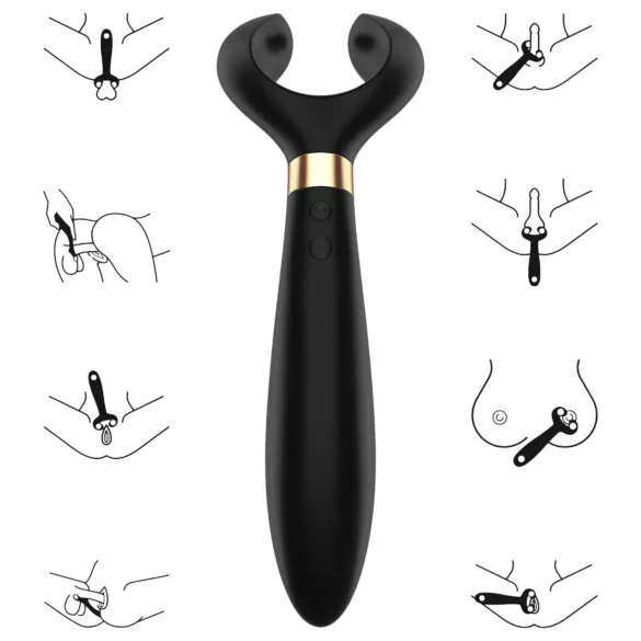Satisfyer Endless Fun - parvibrator med batteri - vattentät - svart