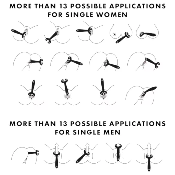 Satisfyer Endless Fun - parvibrator med batteri - vattentät - svart